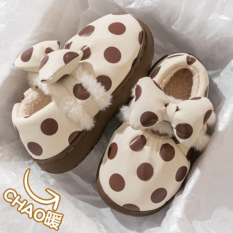 （5折清仓福利款） 儿童棉拖鞋包跟女童冬季防水防滑蝴蝶结毛棉鞋,童鞋/婴儿鞋/亲子鞋,儿童棉拖鞋,淘宝优惠券,粉丝福利购,淘宝优惠卷