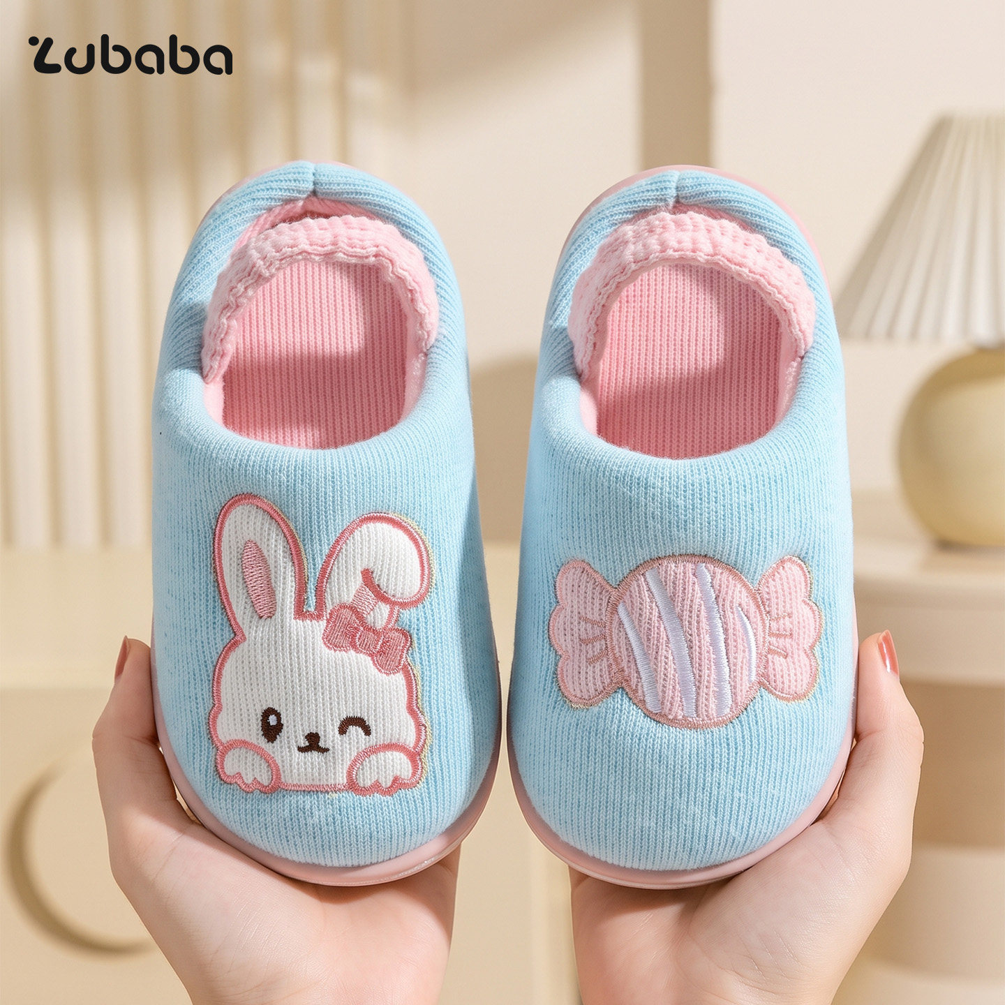 zhubaba女童宝宝可爱儿童棉拖鞋图片