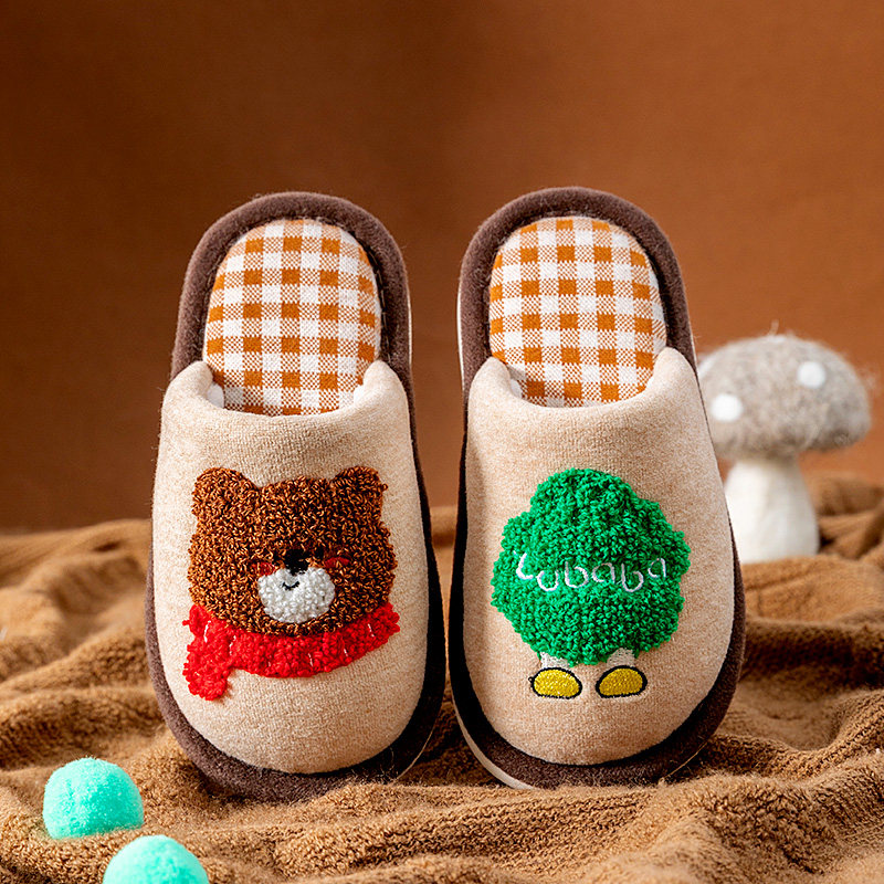 猪爸爸儿童棉拖鞋男童秋冬季新款女童宝宝室内居家防滑小孩毛拖鞋