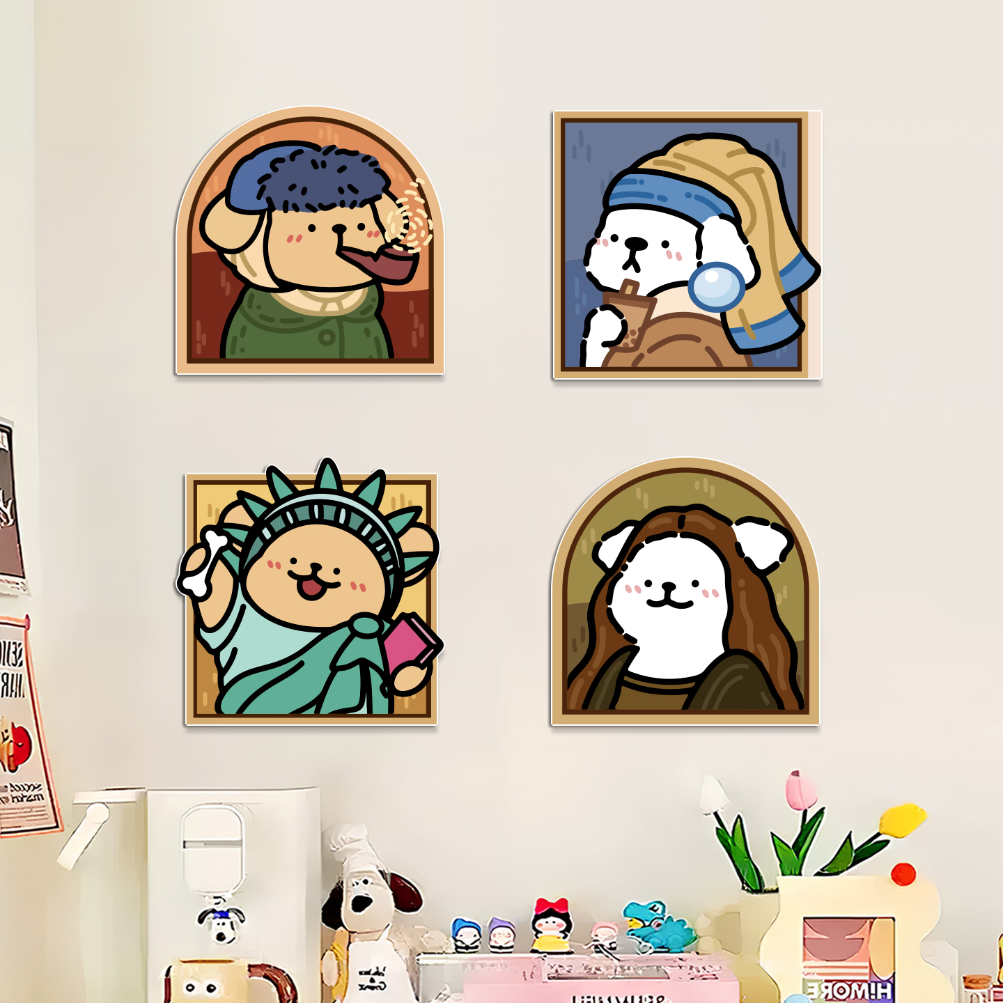 墙面遮丑装饰亚克力自粘贴画防水