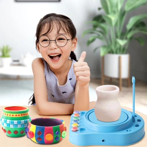 Детская электрическая гончарная машина для школьников, глина ручной работы, набор инструментов