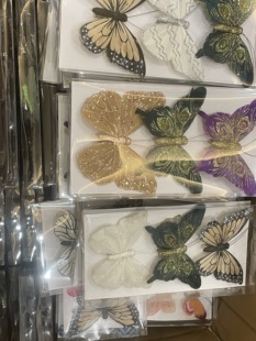 随机发货蝴蝶彩粉小鸟/手工羽毛制作/节日装扮氛围装饰品/20元3盒