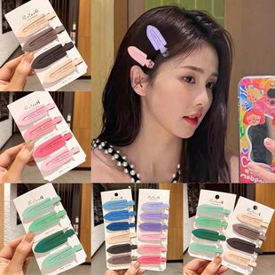 无痕发夹多巴胺彩色无痕发夹女前额刘海碎发鸭嘴夹化妆发卡发饰边