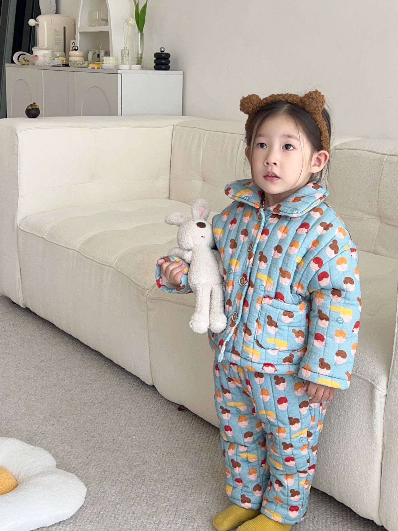 儿童睡衣套装女童冬季加绒加厚三层夹棉宝宝卡通家居服纯棉保暖冬,童装/婴儿装/亲子装,家居服套装,淘宝优惠券,粉丝福利购,淘宝优惠卷