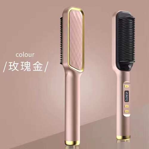 亚马逊直发梳网红负离子不伤发卷发器直卷两用懒人夹板便携家用