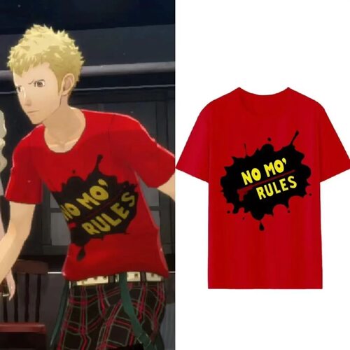 Persona 5女神异闻录5坂本龙司同款红色游戏动漫短袖纯棉T恤男女