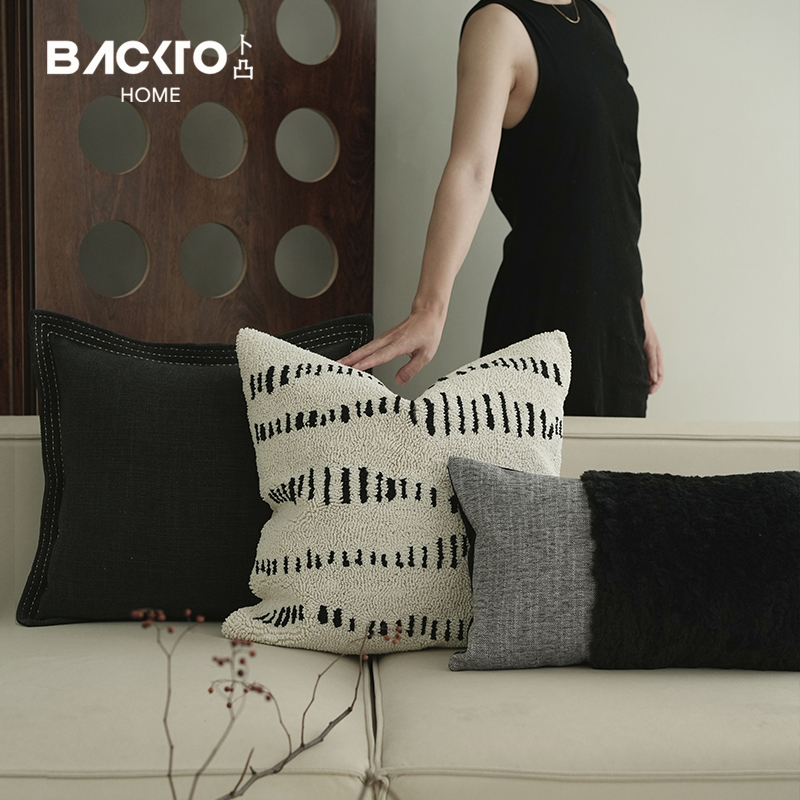 BACKTO卜凸黑白北欧抱枕高级感北欧现代简约飘窗靠垫沙发样板间