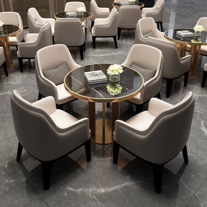 售楼处部营销中心洽谈桌椅组合酒店会所展厅接待桌椅一桌四椅