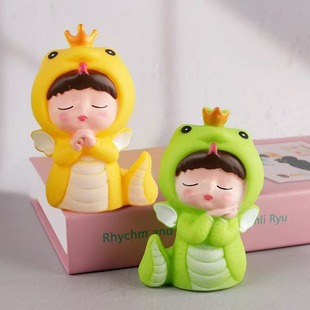 2025新年蛇年蛋糕装饰可爱蛇宝宝摆件福财袋除夕跨年祈祷插件