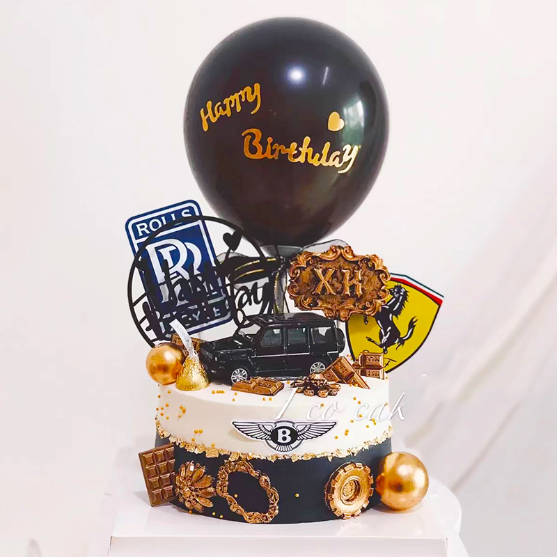 汽车生日蛋糕汽车小摆件生日蛋糕