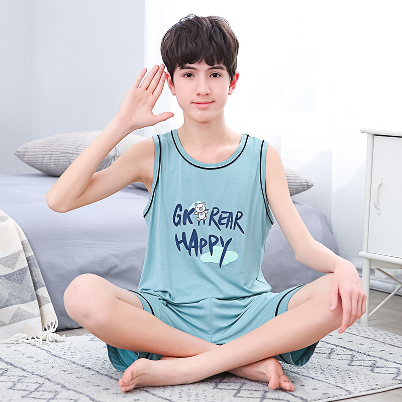 莫代尔大童夏季背心套装