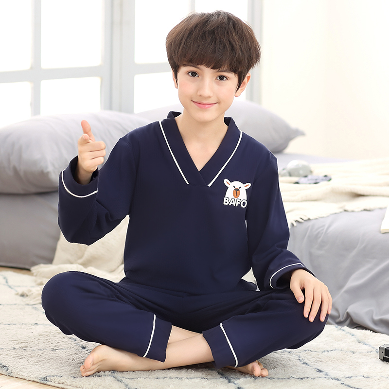 男童家居服套装纯棉春秋薄款