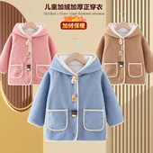 外套正穿宝宝衣帽衫 儿童罩衣防水防脏中长款 外套护衣男童秋冬款