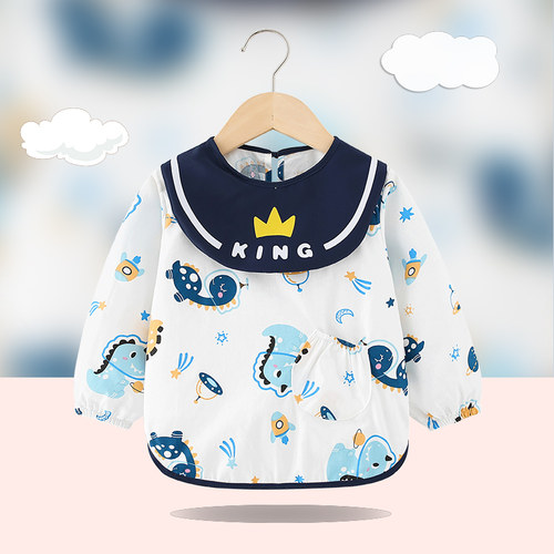 纯棉防脏婴儿秋冬长袖罩衫反穿衣