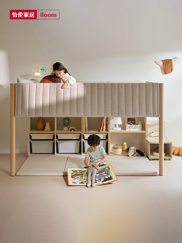 iloom韩国进口儿童床双层床护栏床子母床男孩女孩上下铺床高低床