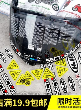 适用HJC RPHA11毒液 死侍  头盔镜片贴 半盔 竞技 改装贴纸反光贴