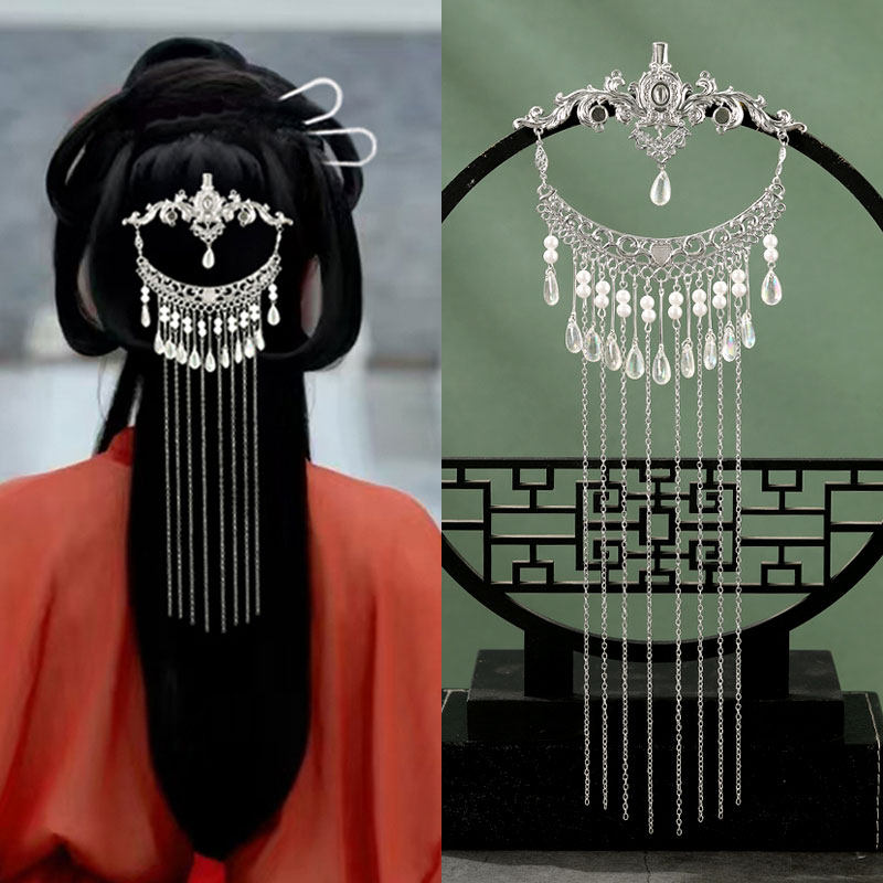 战国袍头饰古风汉服发饰流苏夹子秦汉魏晋风后压发夹步摇簪子发钗