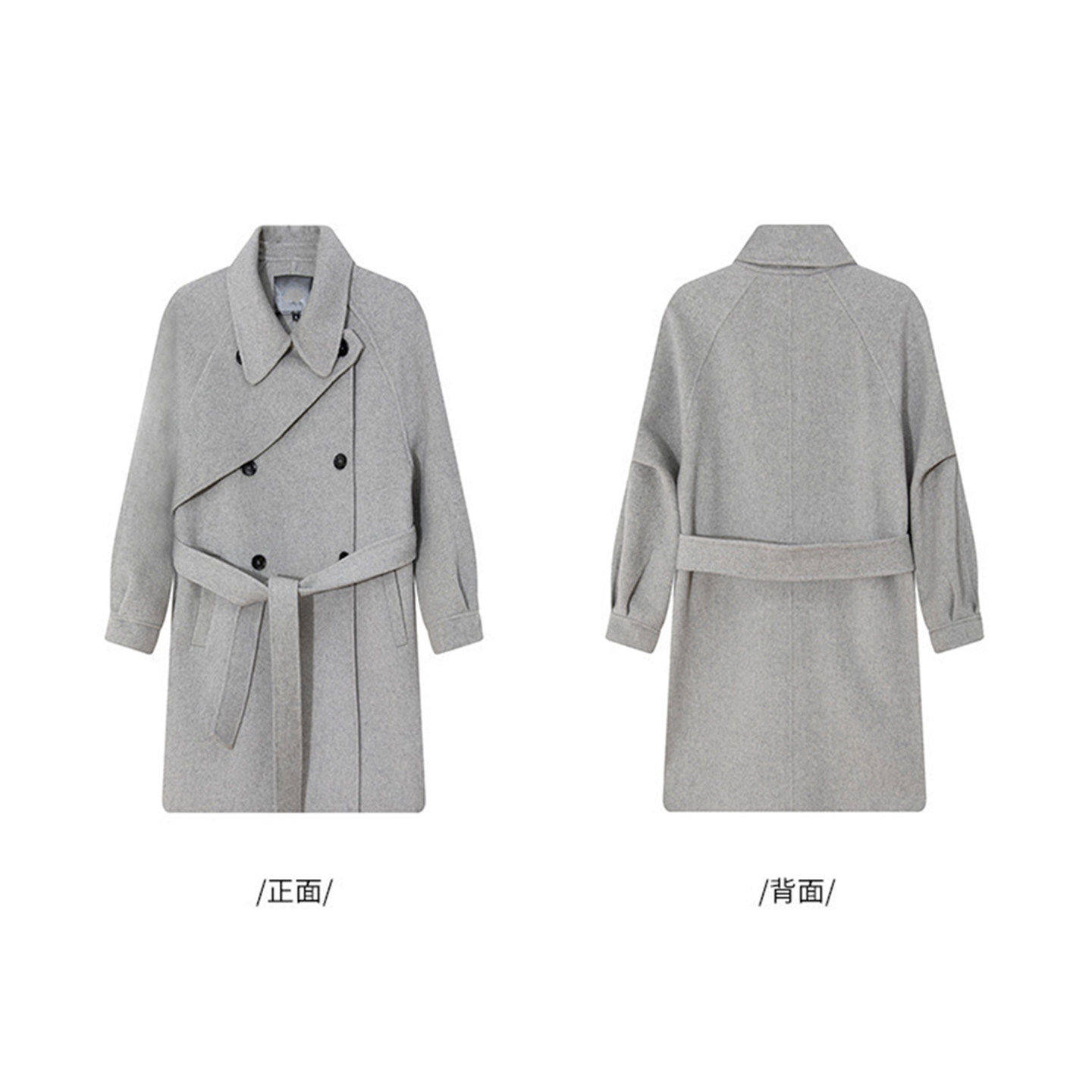 专柜价2069【YU】剪标双面呢大衣设计感翻领30129/文-168
