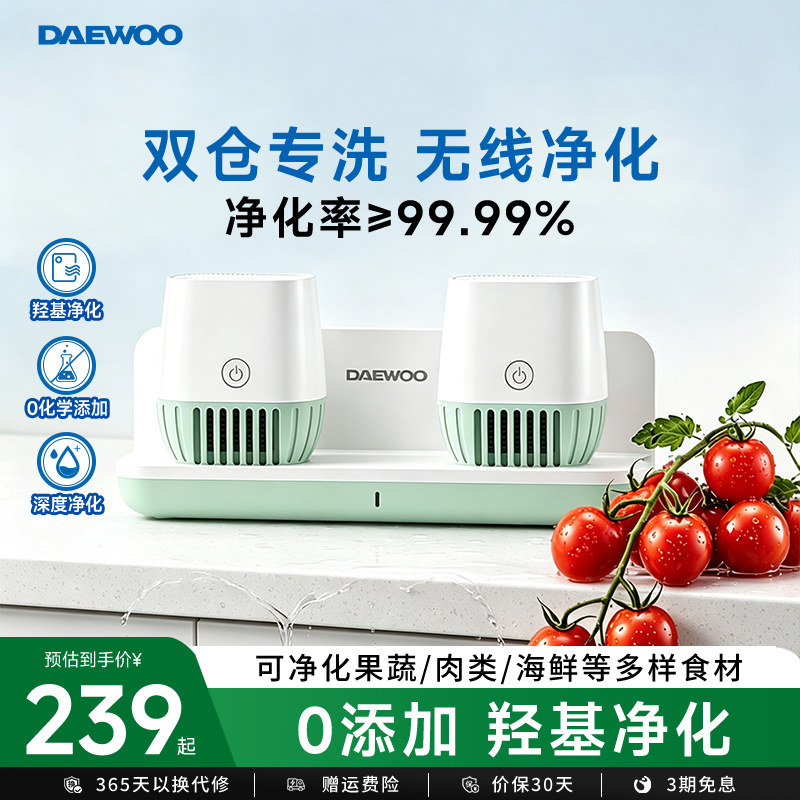 大宇无线双仓果蔬清洗机净化器多功能食材净化器洗水果洗菜机QX9
