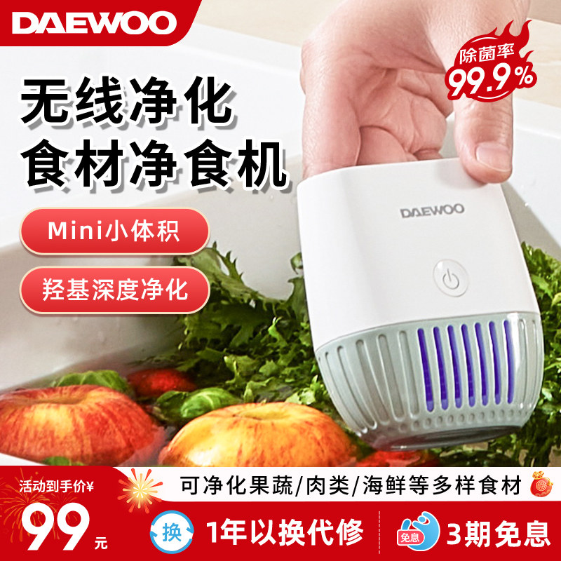 大宇无线果蔬清洗机除农残洗菜机食材多功能净化器洗水果神器QX10