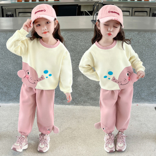 女童秋装洋气套装时髦早春2026新款春秋季儿童两件套宝宝网红衣服