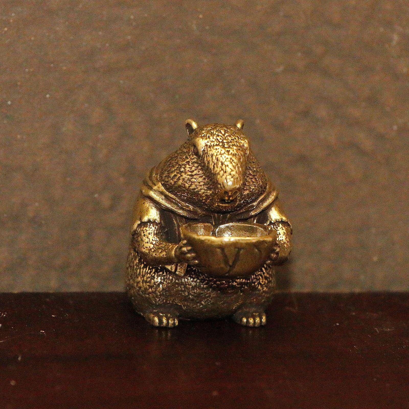 黄铜复古卡通土拨鼠摆件创意动物模型工艺品跨境热卖铜摆件