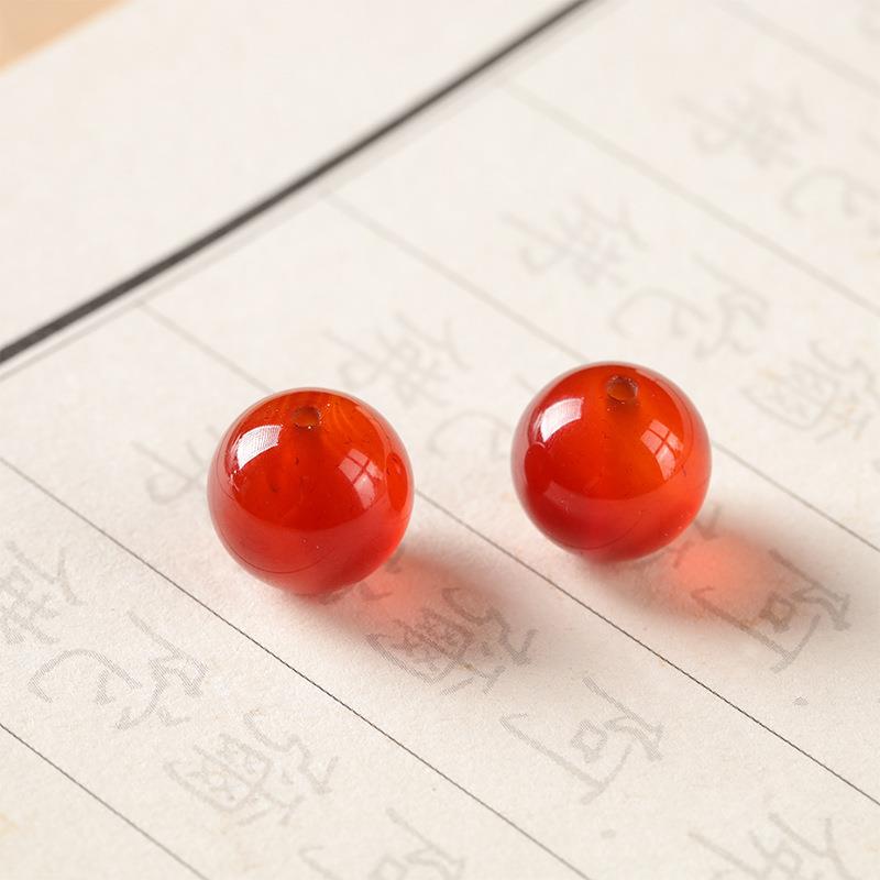 天然7a红玛瑙饰配件手串水晶手链材料包水晶散珠半成品珠子女