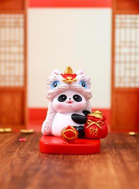 新款卡通醒狮熊猫手机支架办公室桌面懒人手机支撑架新年礼物