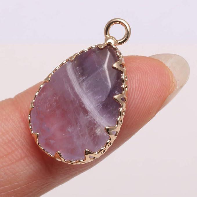 跨境天然石头水滴形吊坠DIY饰品配件手工珠宝项链制作