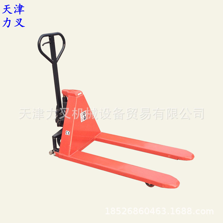 天津液压手动升高搬运车剪叉式升降托盘车高起升堆高搬运机