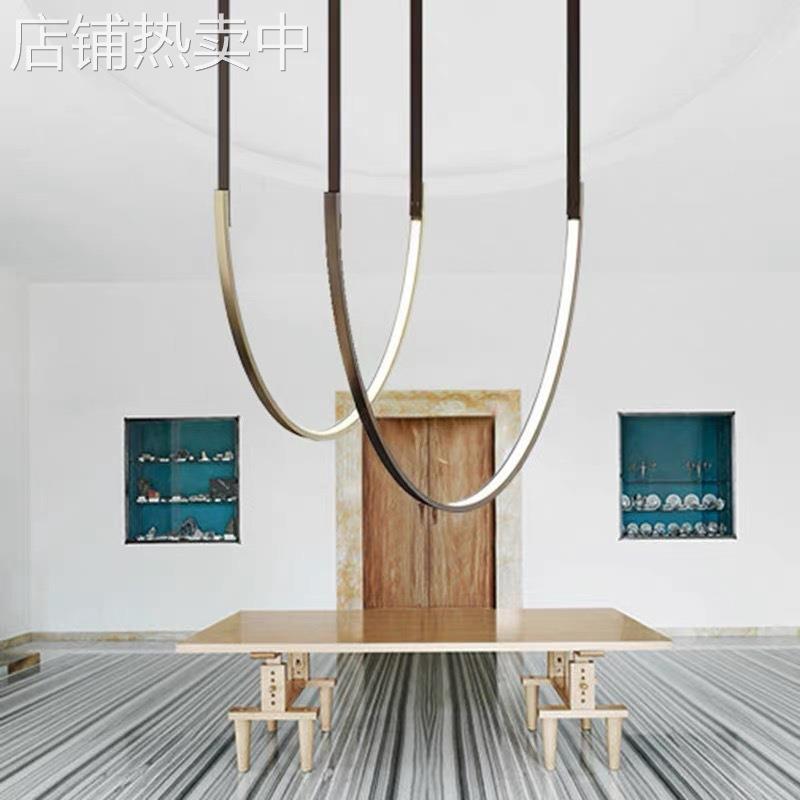 现代简约U型LED灯具设计师个性不锈钢异形艺术灯具商铺展厅复式灯