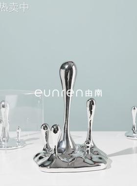 现代简约轻奢创意水滴摆件样板房间售楼处客厅家居电视柜软装饰品