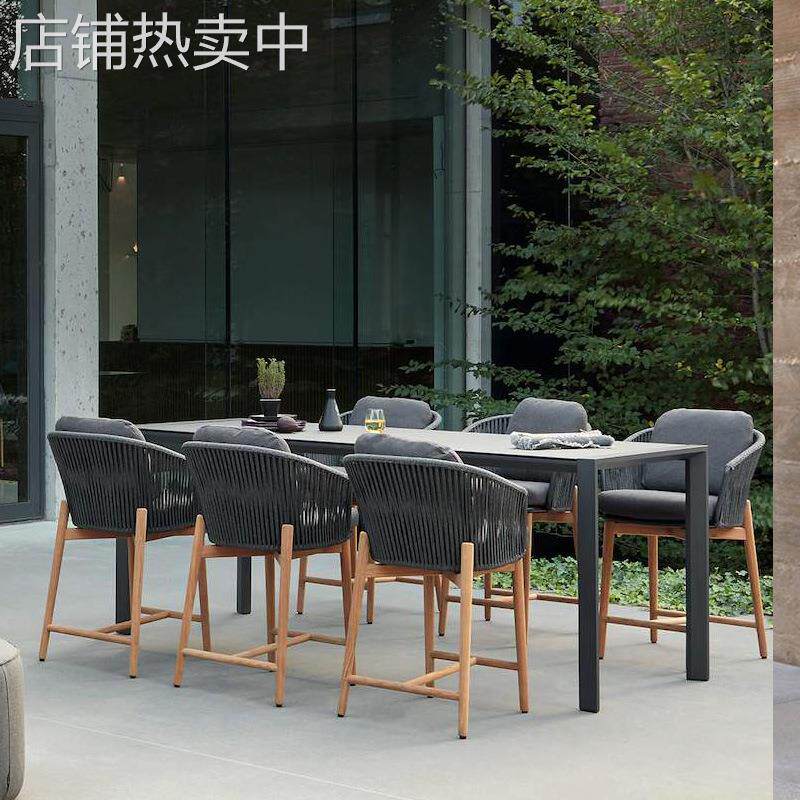 户外柚木高吧椅酒吧椅高吧桌花园庭院院子桌椅高吧桌组合实木厂家