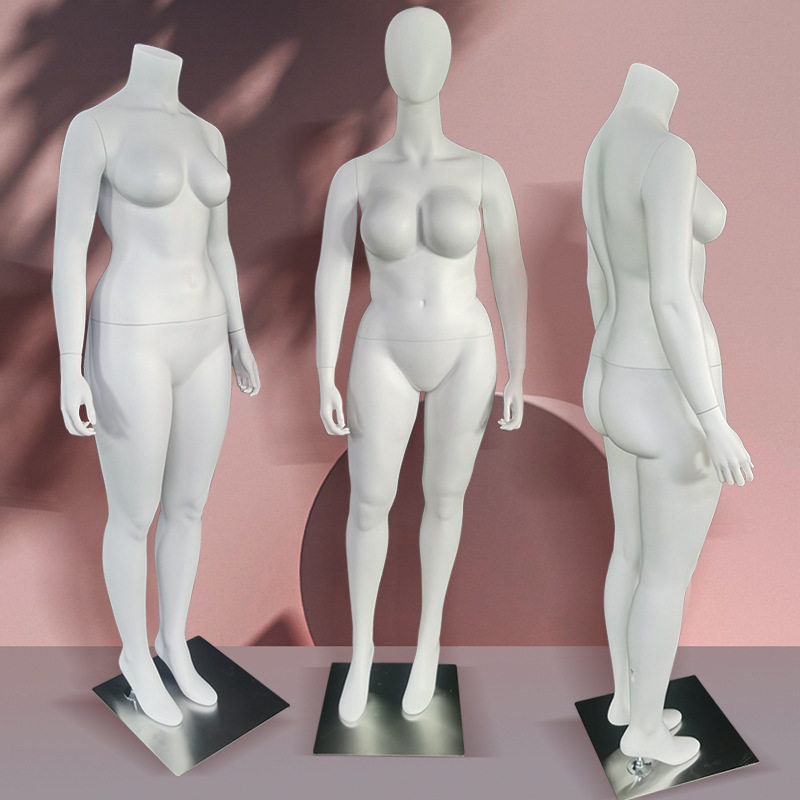 大码服装店模特玻璃钢道具女全身运动人台肥模假人体胖模特展示架