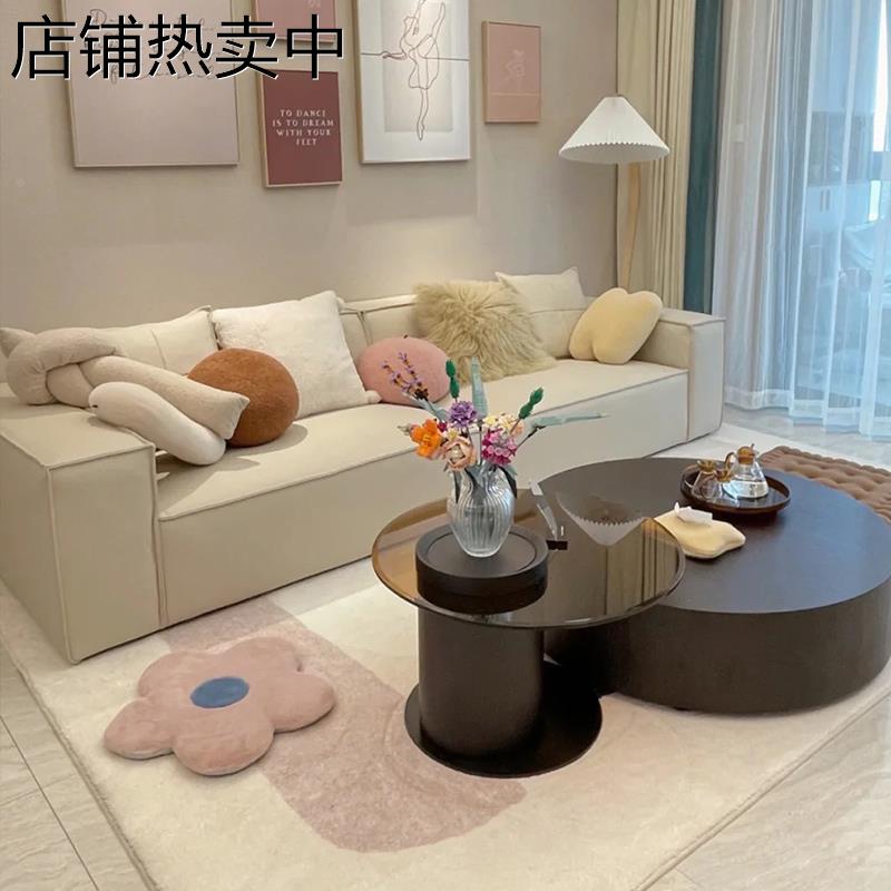 轻奢北欧小户型科技布方块模块意式极简三四人位网红直排豆腐沙发