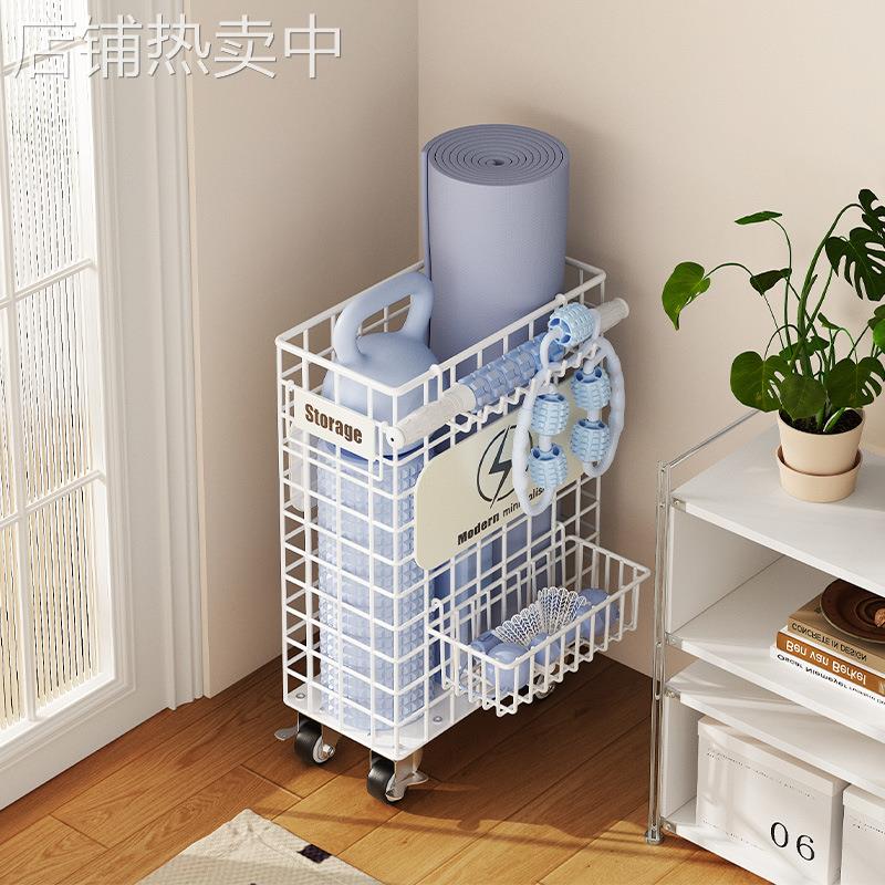 瑜伽垫收纳筐健身工具运动器材放置物架子大号箱神器家用夹缝推车