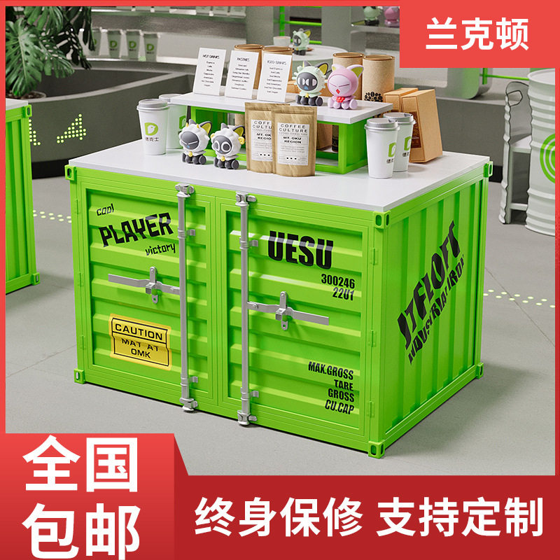 工业风收纳柜中岛柜服装店潮流店铺双面货架多层模型样品展示柜
