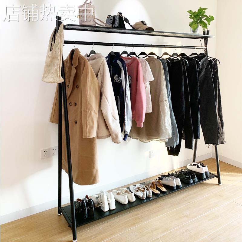 室内落地挂衣架北欧衣帽架卧室简约多功能收纳架家用单杆式晾衣架