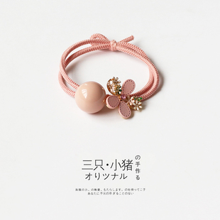 bm小花头绳网红可爱少女发圈泫雅风森系发绳扎头发橡皮筋头饰