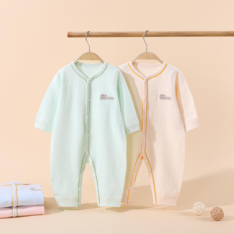 婴儿长袖连体衣春秋纯棉宝宝哈衣