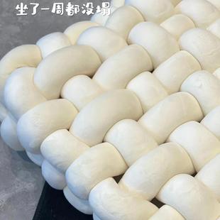 小红书同款方形编织软厚沙发靠垫方便面抱枕云朵坐垫手工靠背背垫