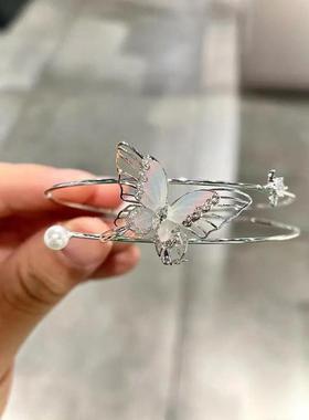 庄周梦蝶系列!梦幻蝴蝶珍珠手镯气质轻奢小众高级设计感精致手饰