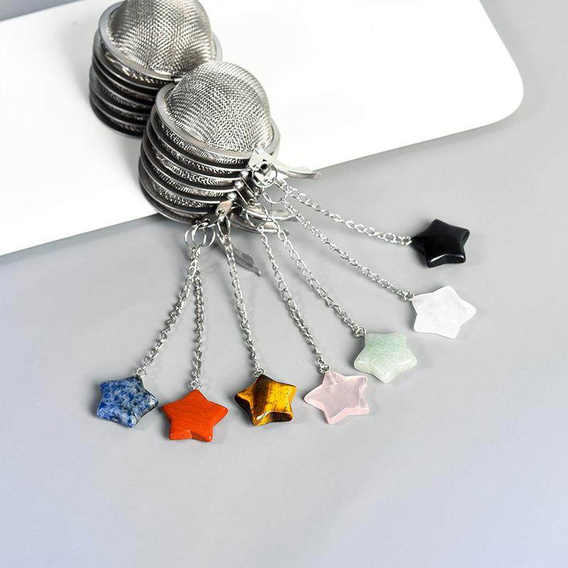 水晶五角星网状带链不锈钢茶漏煲汤味宝泡茶器火锅卤料过滤调球,饰品/流行首饰/时尚饰品新,摆件,淘宝优惠券,粉丝福利购,淘宝优惠卷