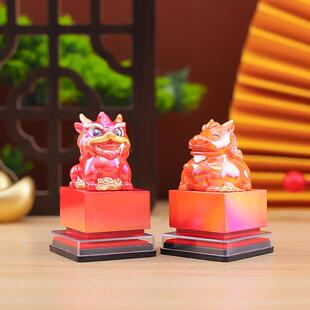 创意国潮风吉兽耀岁印玺盲盒摆件桌面神兽系列装饰品节日礼品