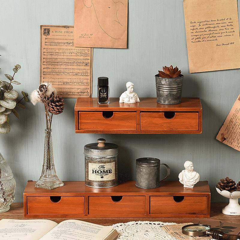 桌面墙壁收纳办公室杂物多层整理柜木质首饰储物柜多功能收纳柜,家居饰品,木雕,淘宝优惠券,粉丝福利购,淘宝优惠卷