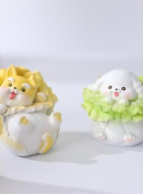 潮玩新款菜狗的世界盲盒可爱卡通蔬菜狗狗树脂公仔手办