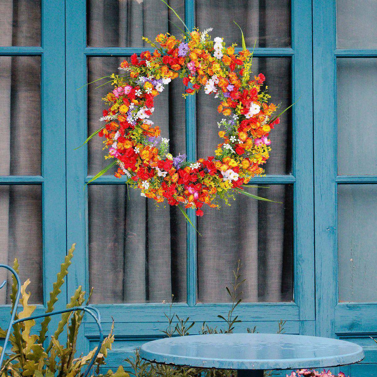 亚马逊新款仿真小花花环布置门挂春季庭院派对装饰花圈壁挂,节庆用品/礼品,装扮布置套餐,淘宝优惠券,粉丝福利购,淘宝优惠卷