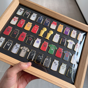 加索尔灰熊湖人球衣徽章实木相框桌面摆台胸针球迷周边创意礼物男