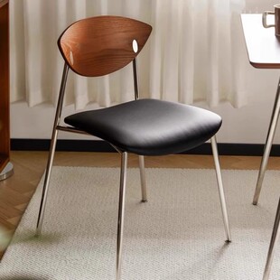 实木餐椅家用中古风椅子靠背网红设计师飞鸟椅复古餐厅洽谈餐桌椅