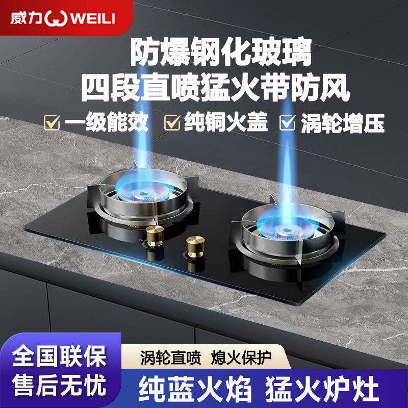 正品威力燃气双灶5.2kw